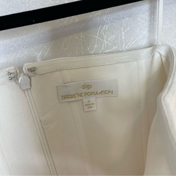 DRESS the Population Fernanda Strapless Evening Gown WHITE S - Picture 3 of 5